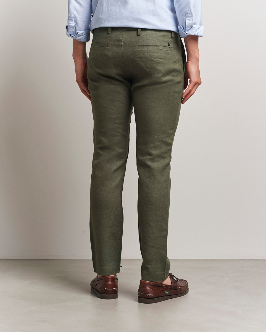Herr | Byxor | NN07 | Theo Linen Trousers Croc Green