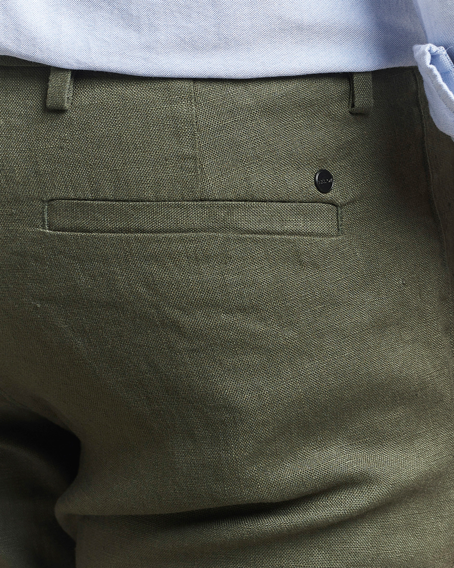 Herr | Byxor | NN07 | Theo Linen Trousers Croc Green