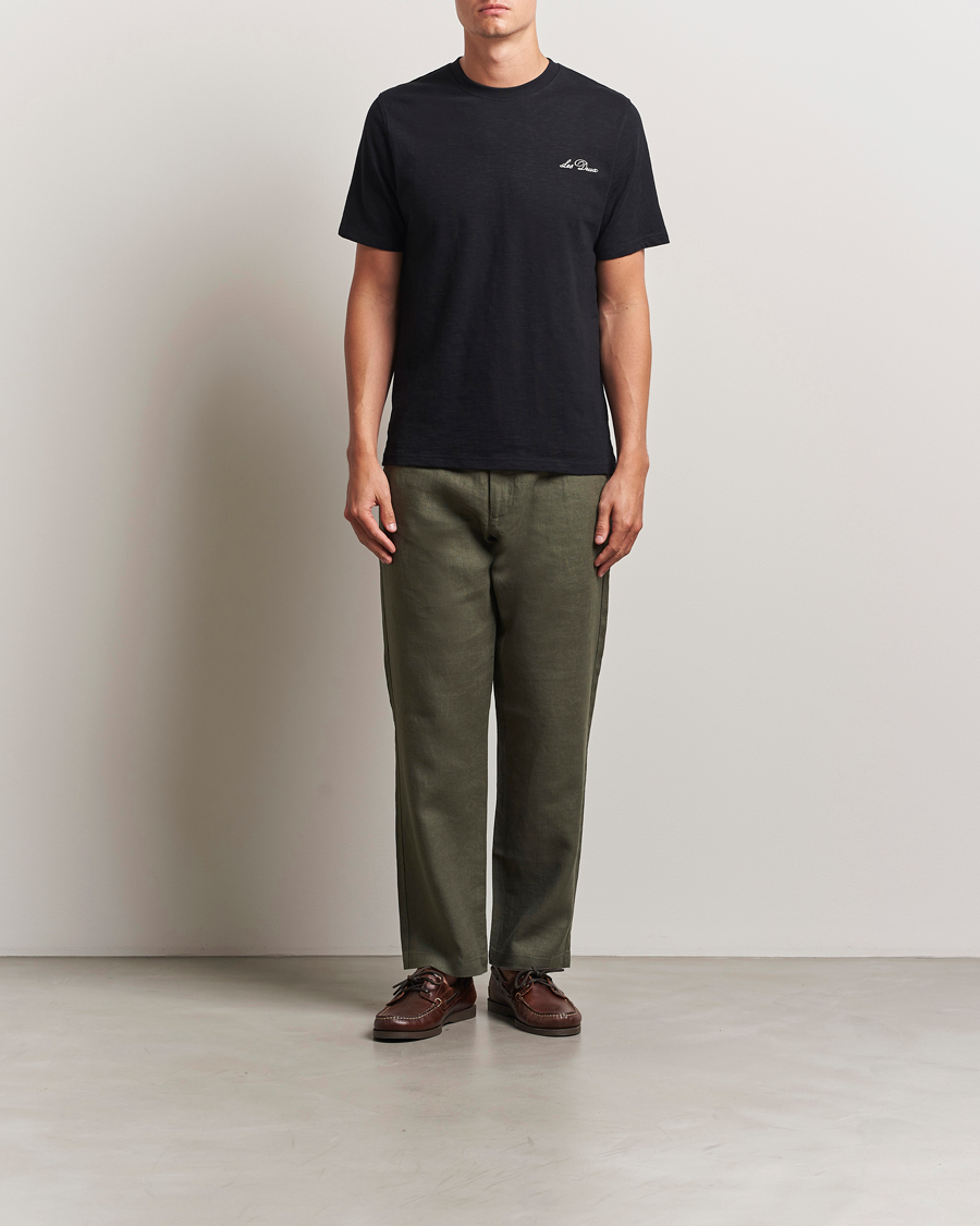 Herr | Byxor | NN07 | Aden Regular Fit Linen Trousers Croc Green