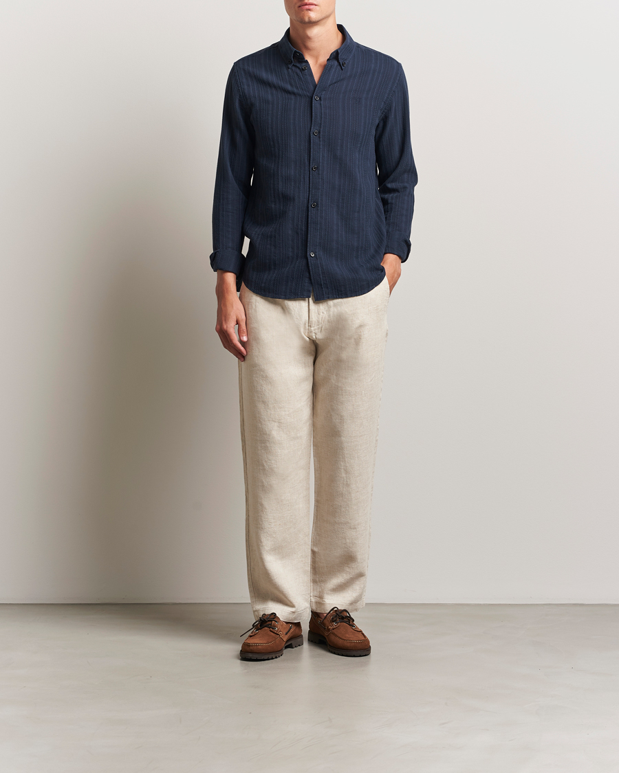 Herr | Byxor | NN07 | Aden Regular Fit Linen Trousers Oat