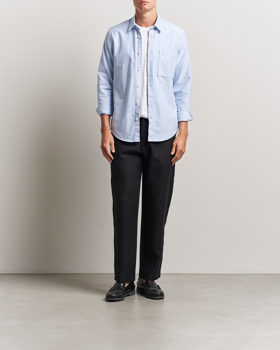 Herr | Byxor | NN07 | Aden Regular Fit Linen Trousers Black