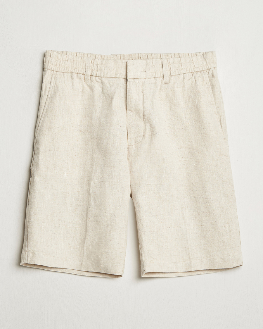 Herr | Shorts | NN07 | Billie Pleated Linen Drawstring Shorts Oat