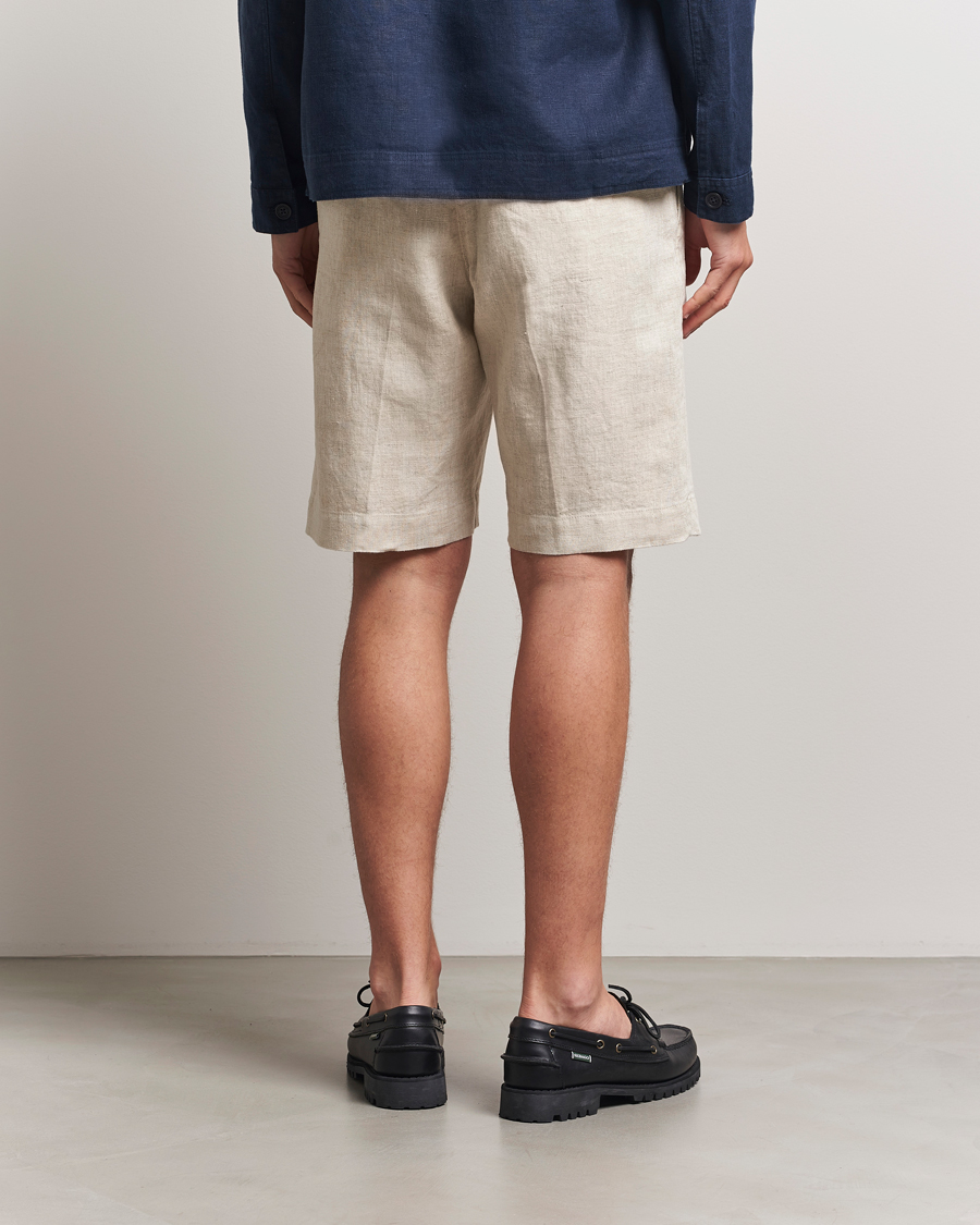 Herr | Shorts | NN07 | Billie Pleated Linen Drawstring Shorts Oat