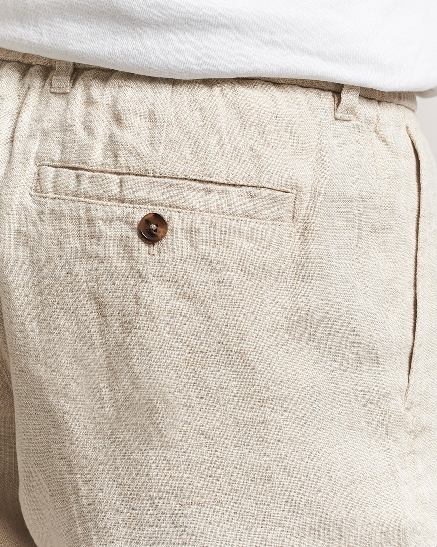 Herr | Shorts | NN07 | Billie Pleated Linen Drawstring Shorts Oat