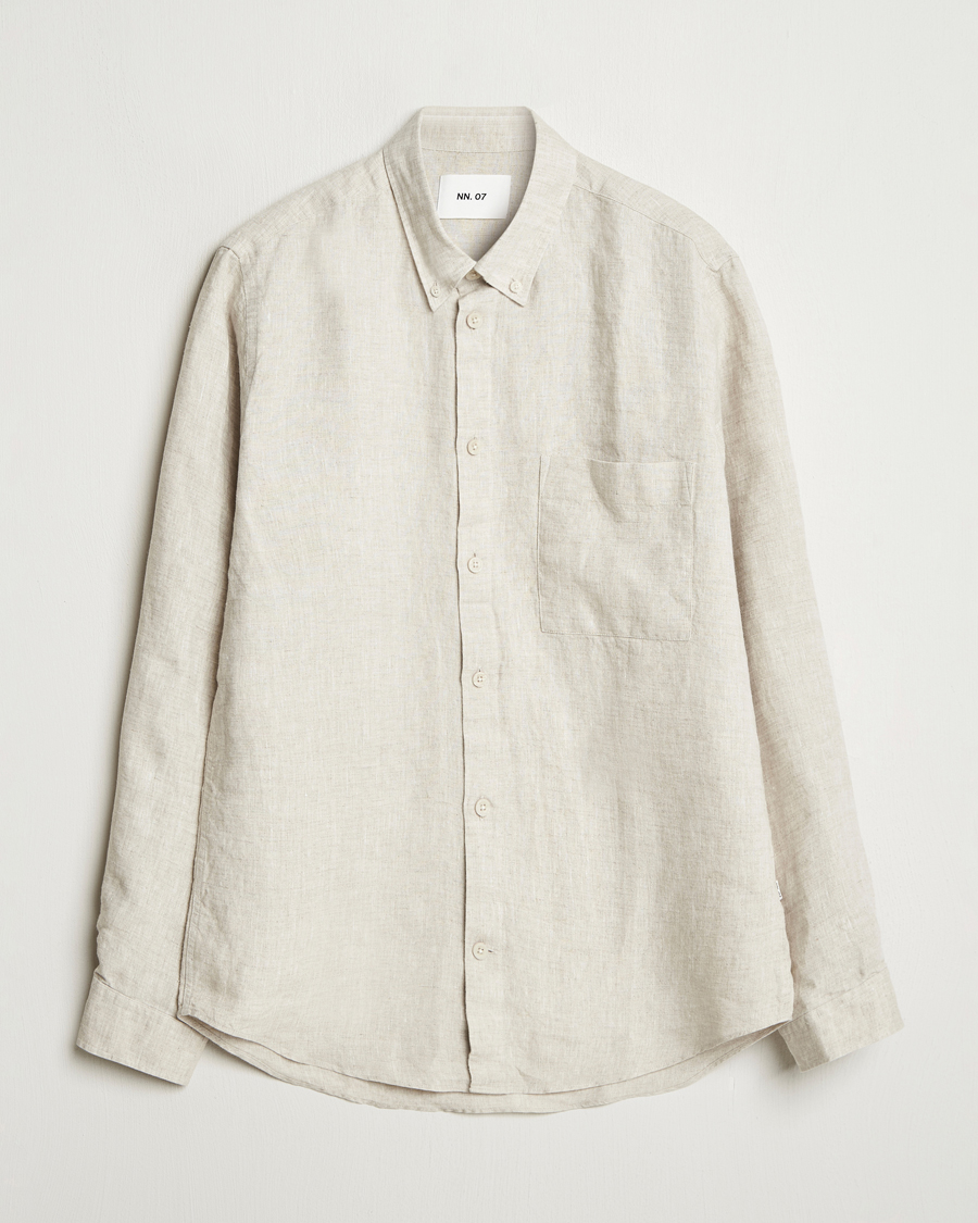 Herr | Skjortor | NN07 | Arne Linen Button Down Shirt Oat