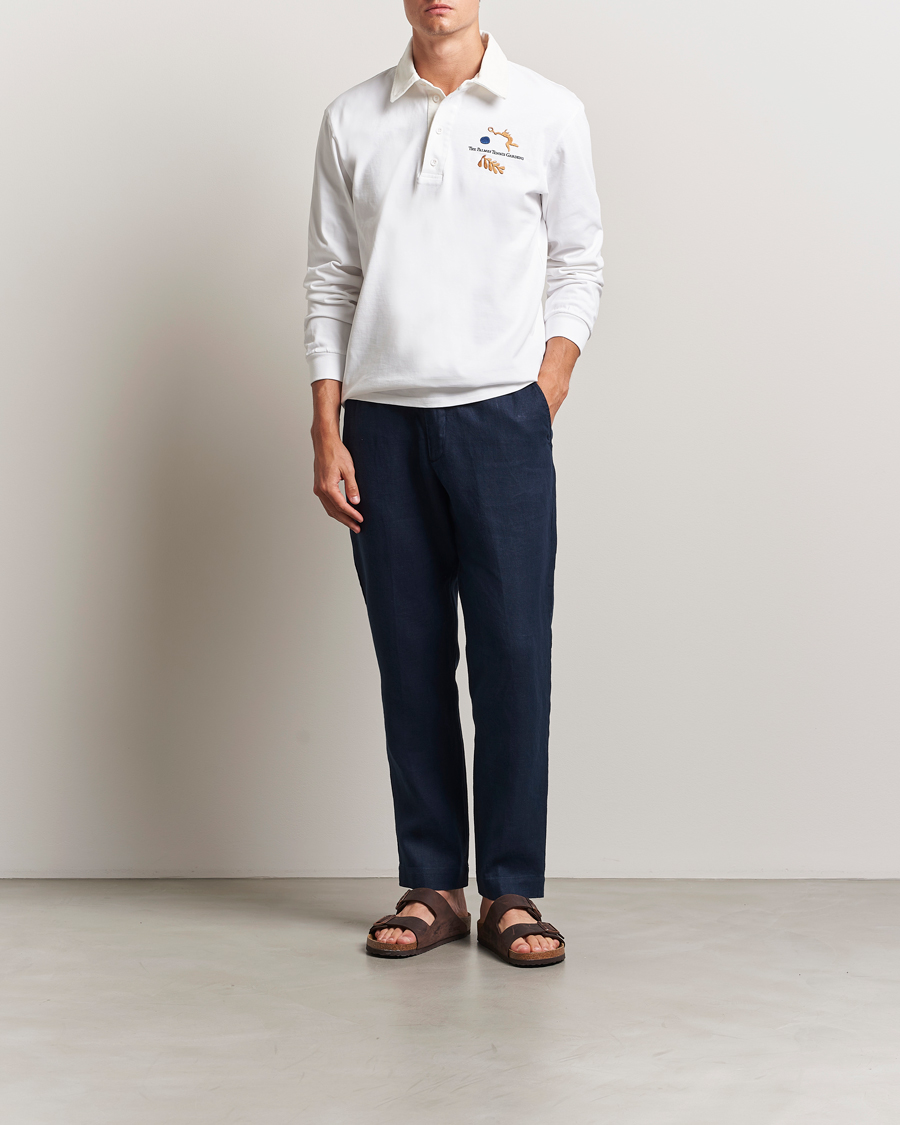 Herr | Byxor | NN07 | Billie Linen Drawstring Trousers Navy Blue