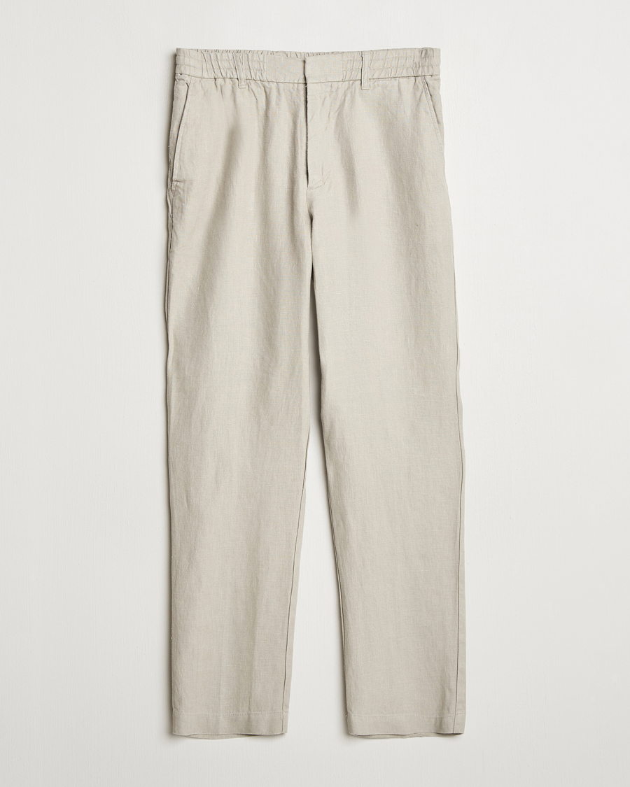 Herr | Byxor | NN07 | Billie Linen Drawstring Trousers Fog