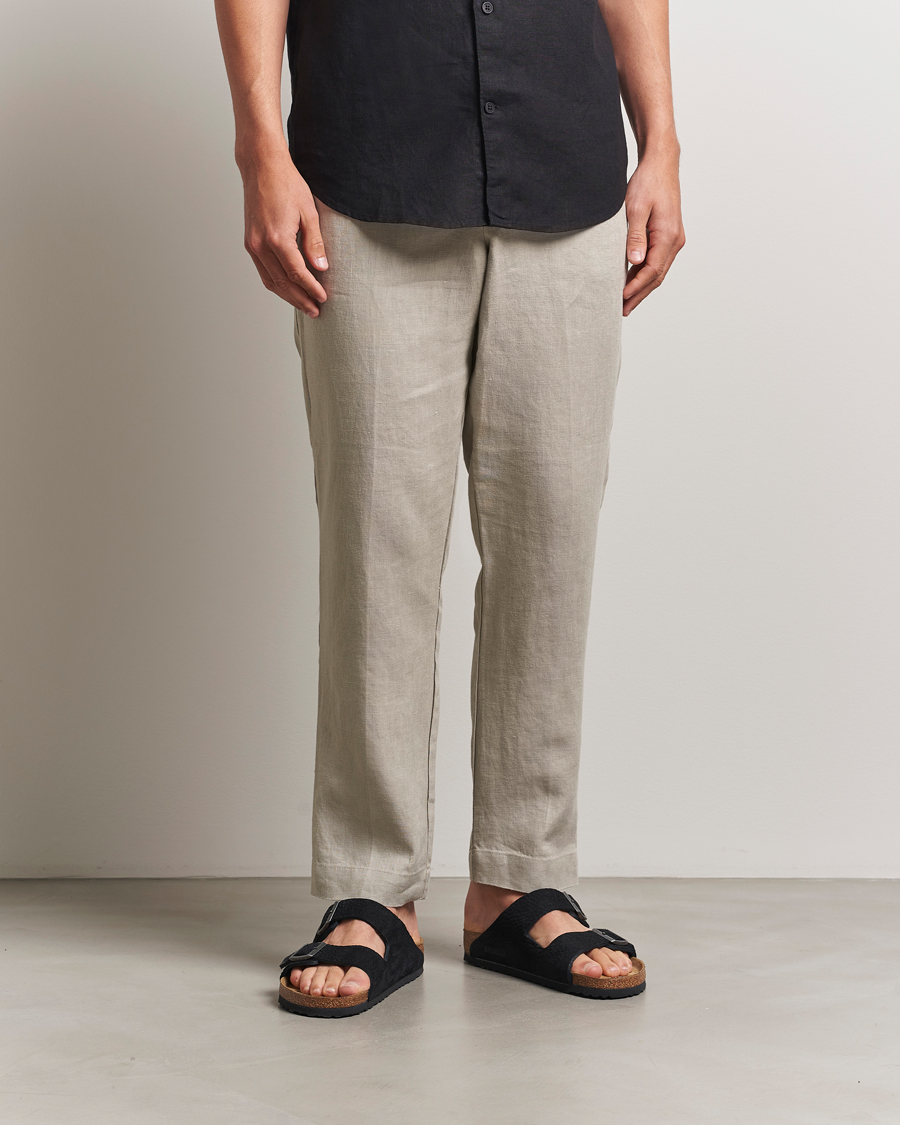 Herr | Byxor | NN07 | Billie Linen Drawstring Trousers Fog