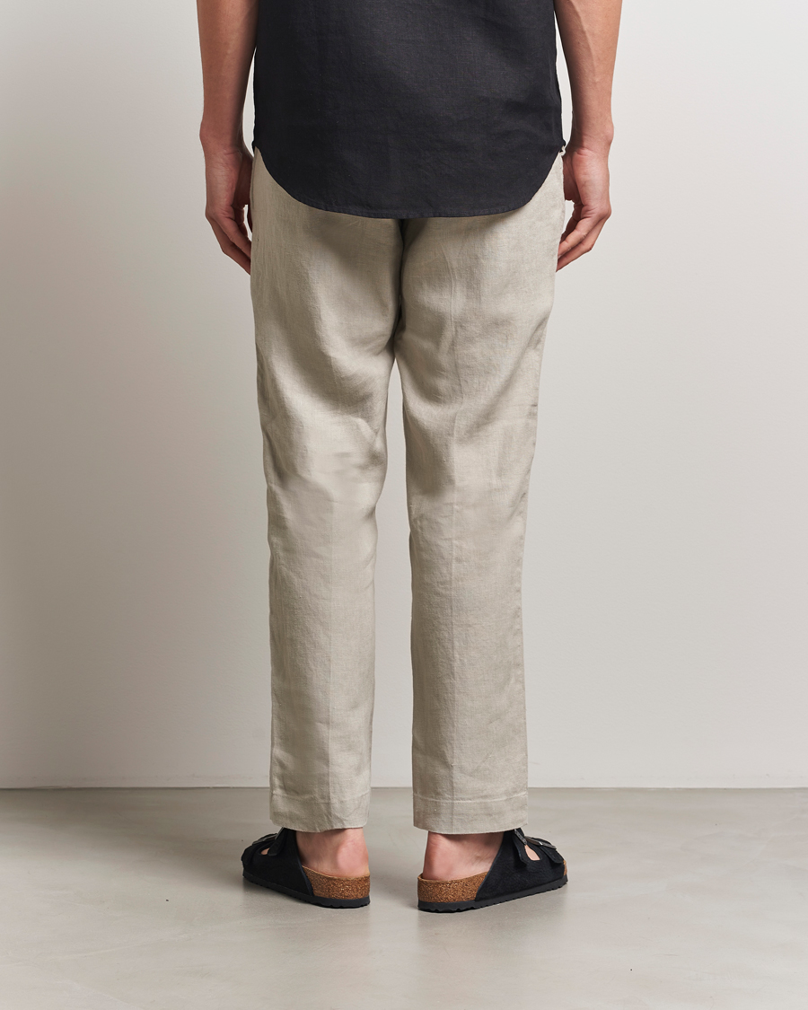 Herr | Byxor | NN07 | Billie Linen Drawstring Trousers Fog