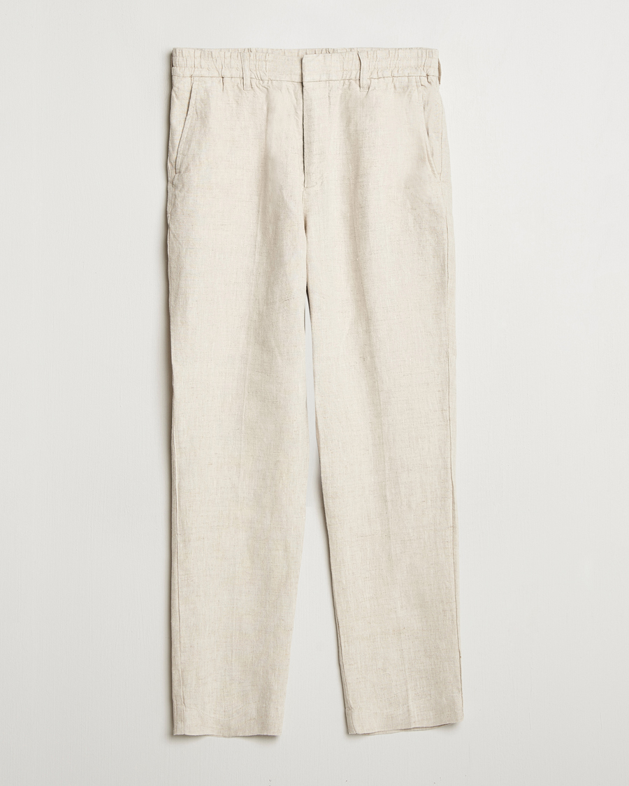 Herr | Byxor | NN07 | Billie Linen Drawstring Trousers Oat