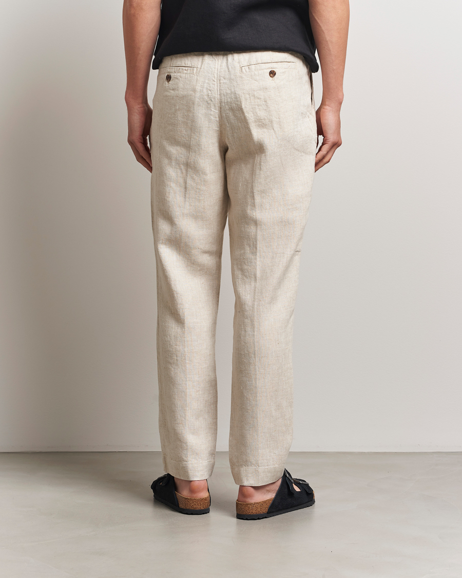 Herr | Byxor | NN07 | Billie Linen Drawstring Trousers Oat