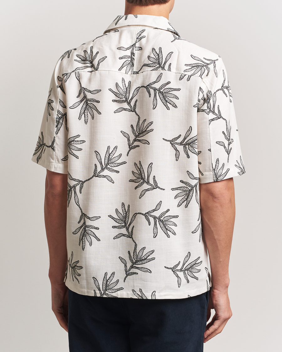Herr | Skjortor | NN07 | Ole Printed Cotton/Lyocell Resort Shirt Off White