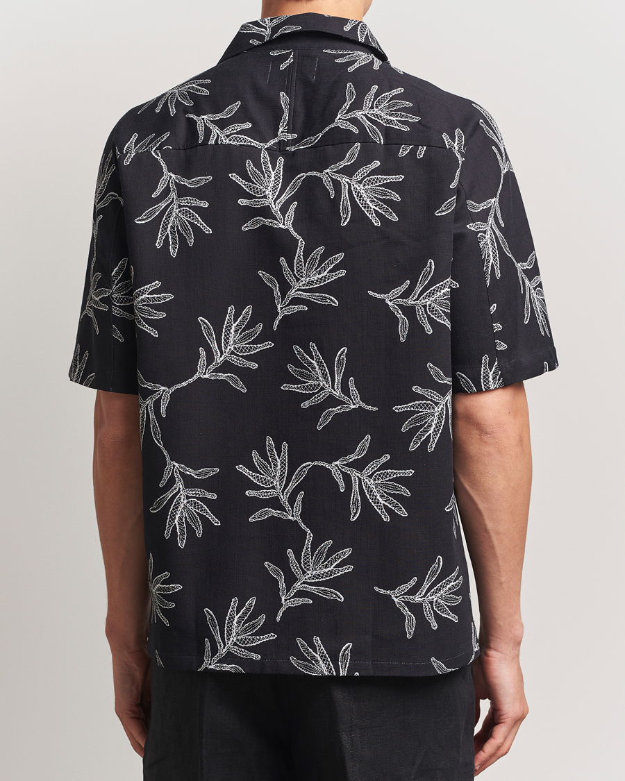 Herr | Skjortor | NN07 | Ole Printed Cotton/Lyocell Resort Shirt Black