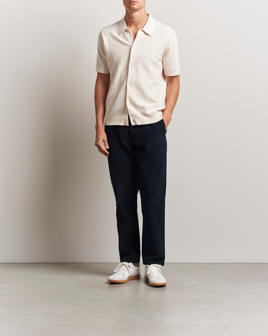 Herr | Skjortor | NN07 | Nolan Knitted Short Sleeve Shirt Ecru