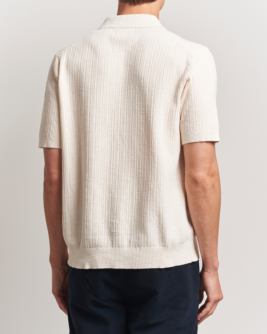 Herr | Skjortor | NN07 | Nolan Knitted Short Sleeve Shirt Ecru
