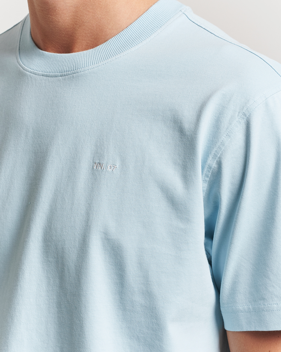 Herr | T-Shirts | NN07 | Adam Logo Crew Neck T-Shirt Winter Sky