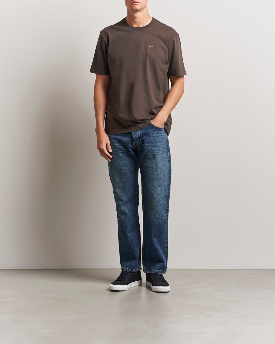 Herr | T-Shirts | NN07 | Adam Logo Crew Neck T-Shirt Coffee