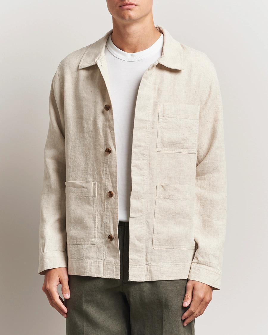 Herr | Skjortor | NN07 | Olav Linen Overshirt Oat
