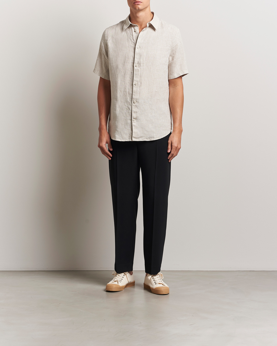 Herr | Skjortor | NN07 | Enzo Linen Short Sleeve Shirt Oat