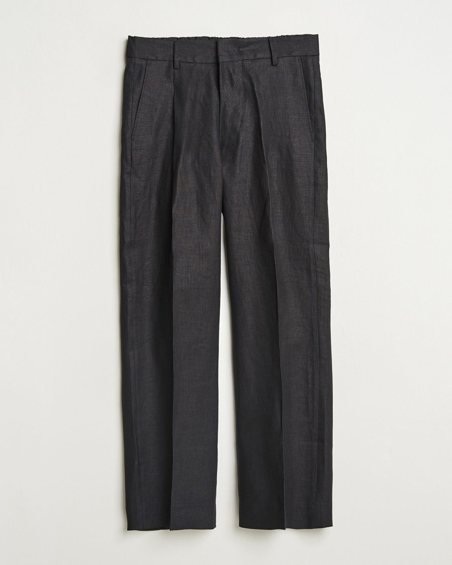 Herr | Byxor | NN07 | Kay Relaxed Fit Linen Trousers Black