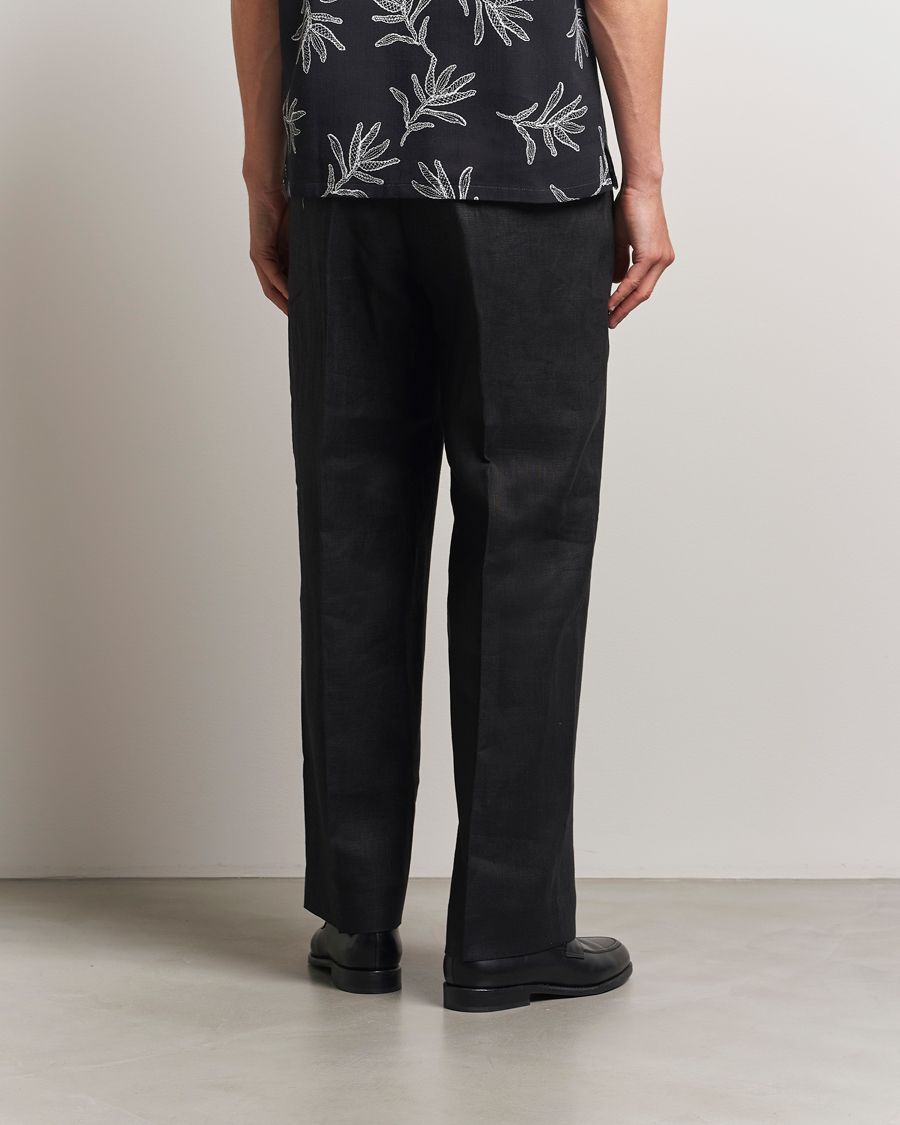 Herr | Byxor | NN07 | Kay Relaxed Fit Linen Trousers Black