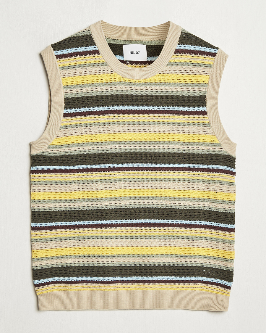 Herr | Tröjor | NN07 | Huxley Knitted Striped Vest Multi