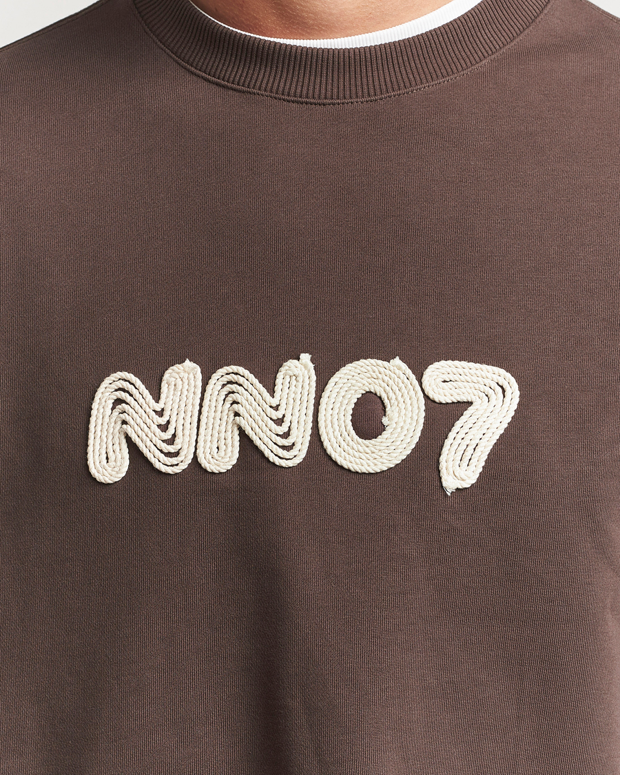 Herr | Tröjor | NN07 | David Rope Logo Crew Neck Sweatshirt Coffee