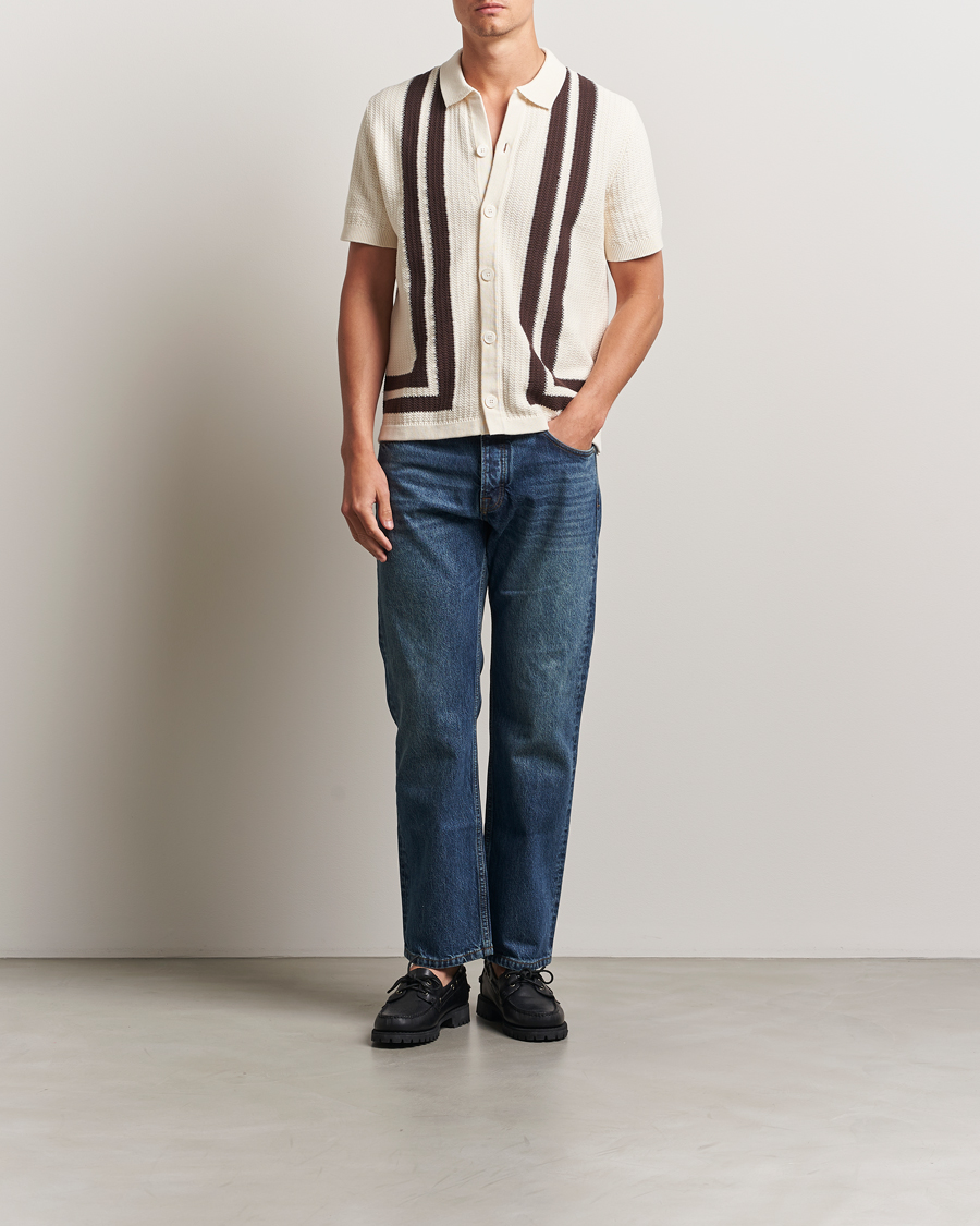 Herr | Skjortor | NN07 | Ares Knitted Short Sleeve Shirt Ivory