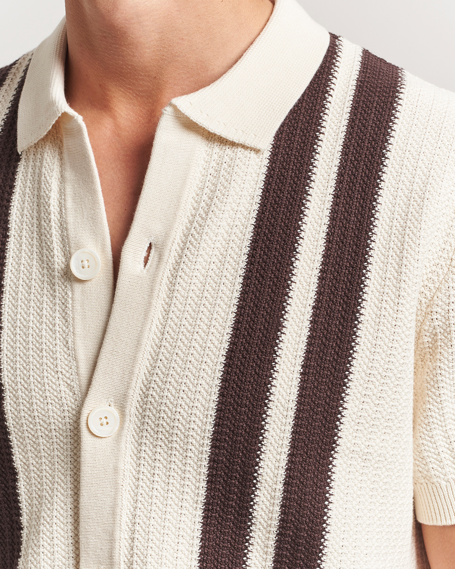 Herr | Skjortor | NN07 | Ares Knitted Short Sleeve Shirt Ivory