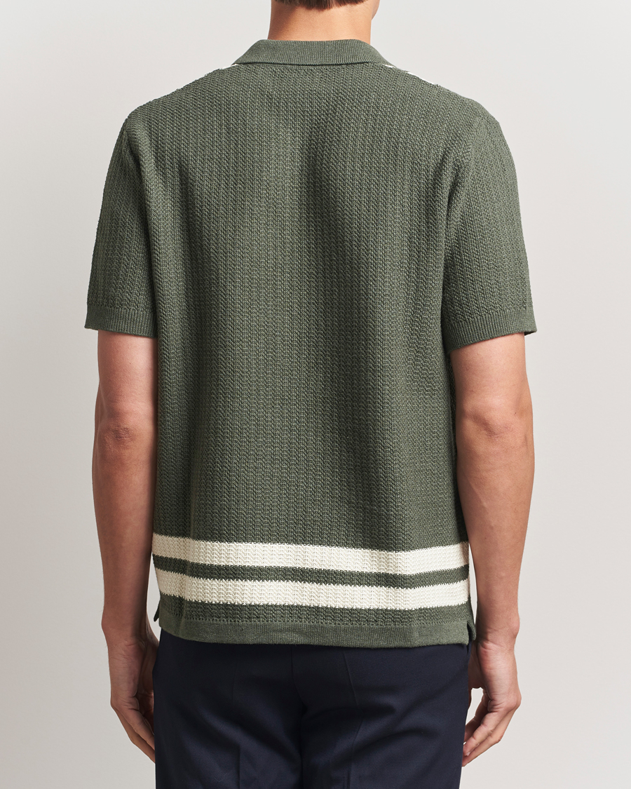 Herr | Skjortor | NN07 | Ares Knitted Short Sleeve Shirt Croc Green