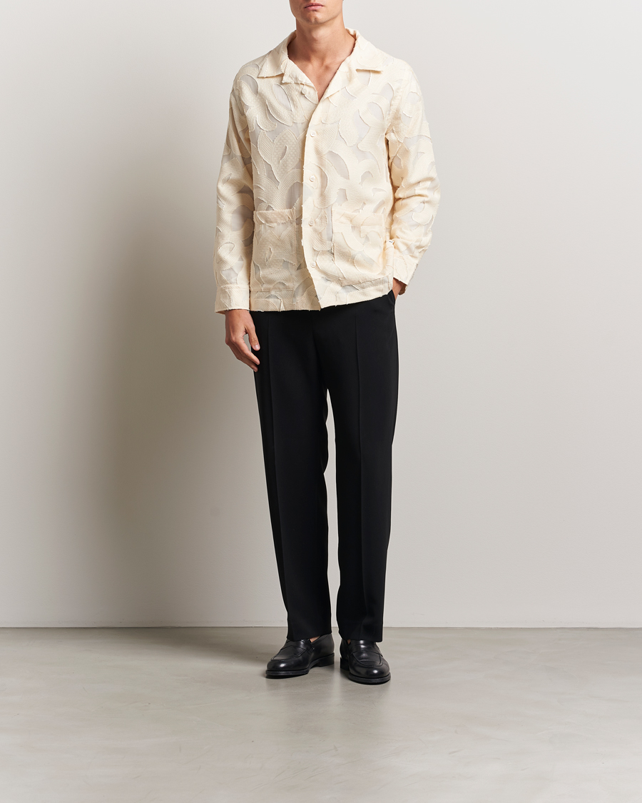Herr | Skjortor | NN07 | Hank Fil-Coupé Jacquard Overshirt Off White