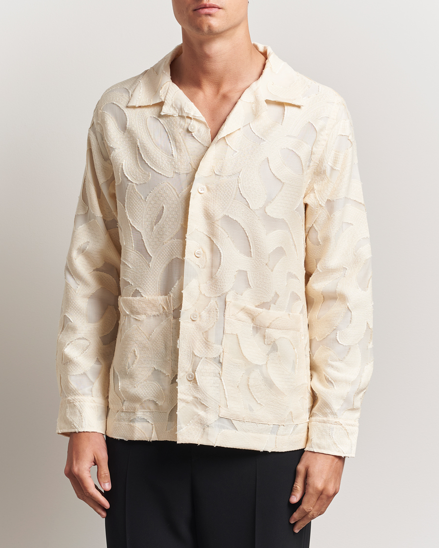 Herr | Skjortor | NN07 | Hank Fil-Coupé Jacquard Overshirt Off White
