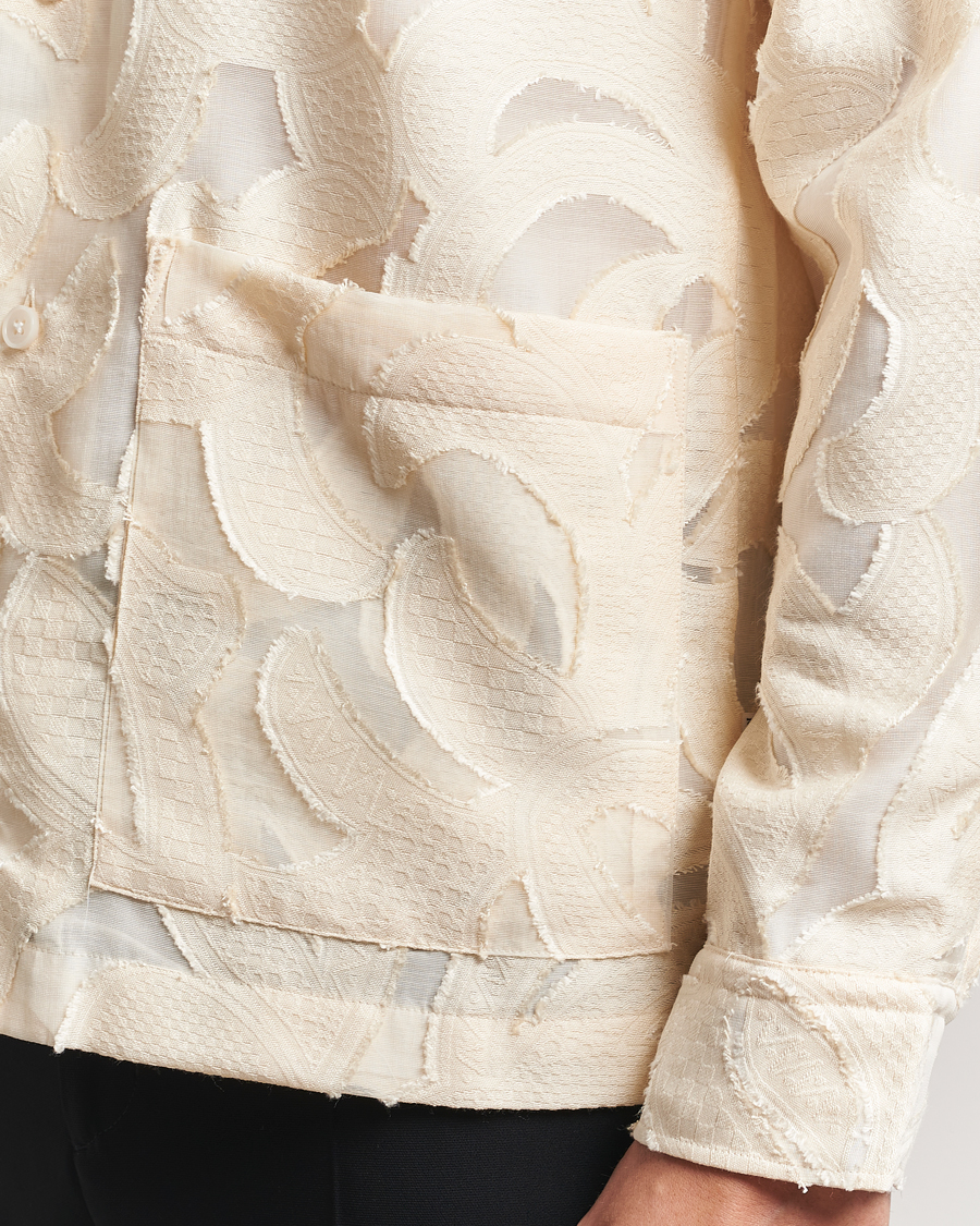 Herr | Skjortor | NN07 | Hank Fil-Coupé Jacquard Overshirt Off White