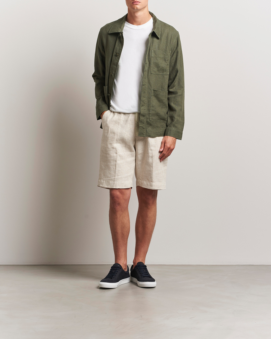 Herr | Skjortor | NN07 | Olav Linen Overshirt Croc Green