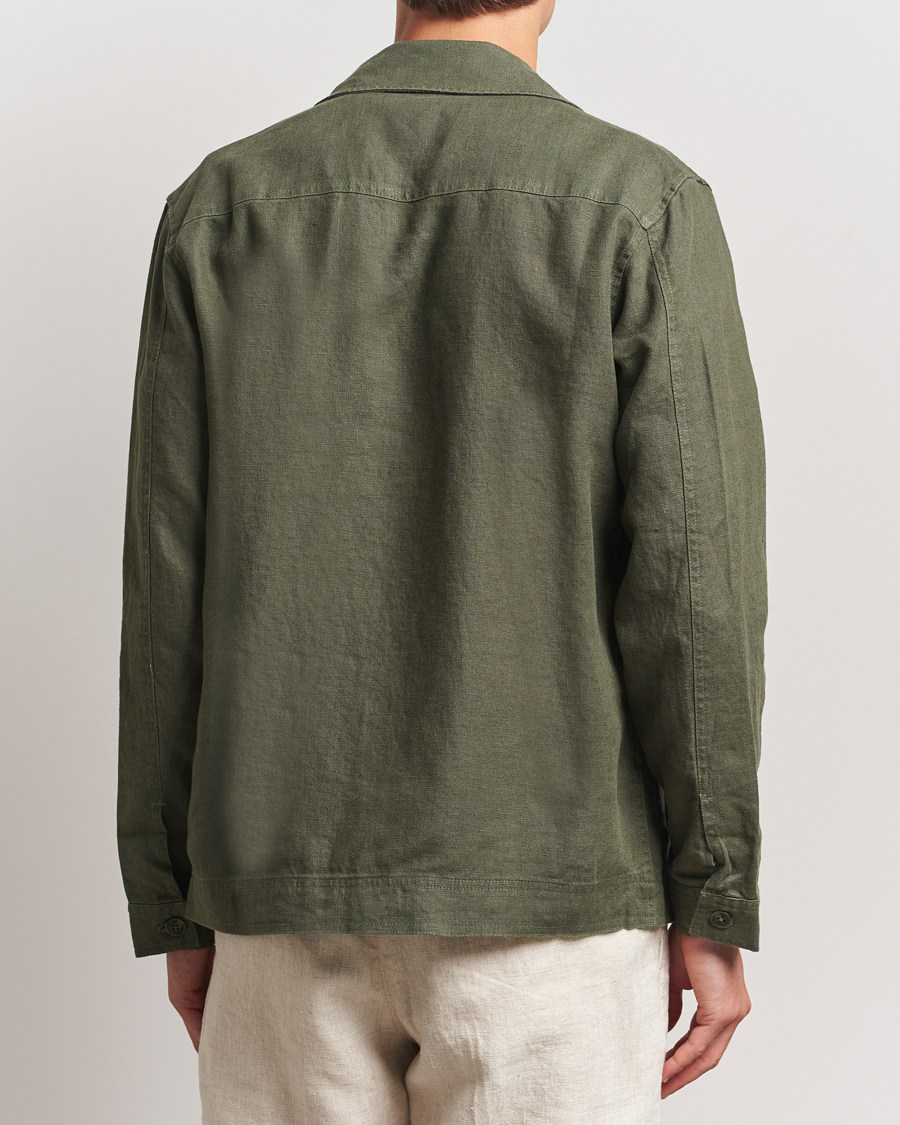 Herr | Skjortor | NN07 | Olav Linen Overshirt Croc Green