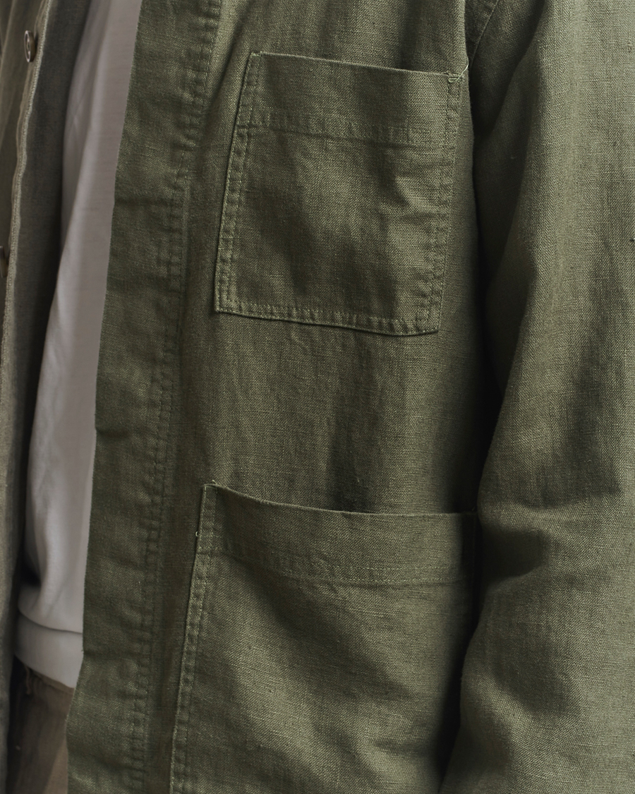 Herr | Skjortor | NN07 | Olav Linen Overshirt Croc Green