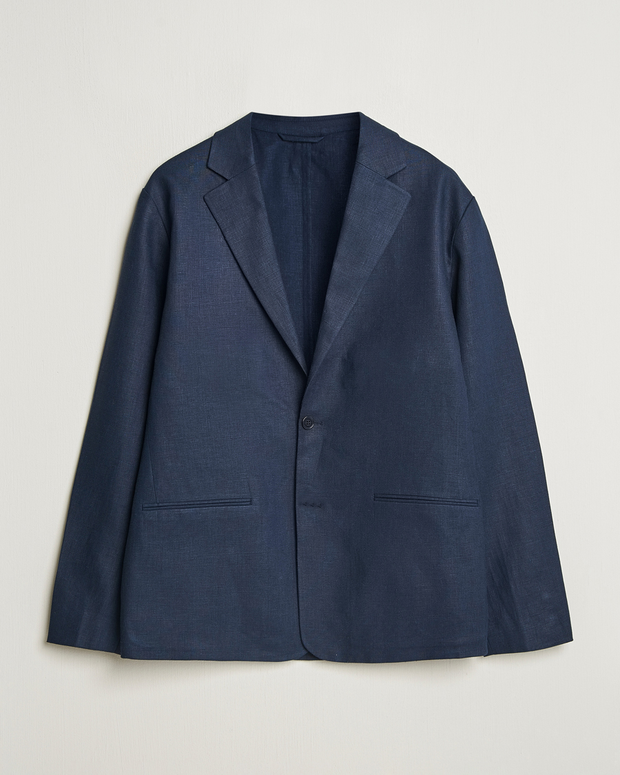 Herr | Kavajer | NN07 | Timo Linen Blazer Navy Blue