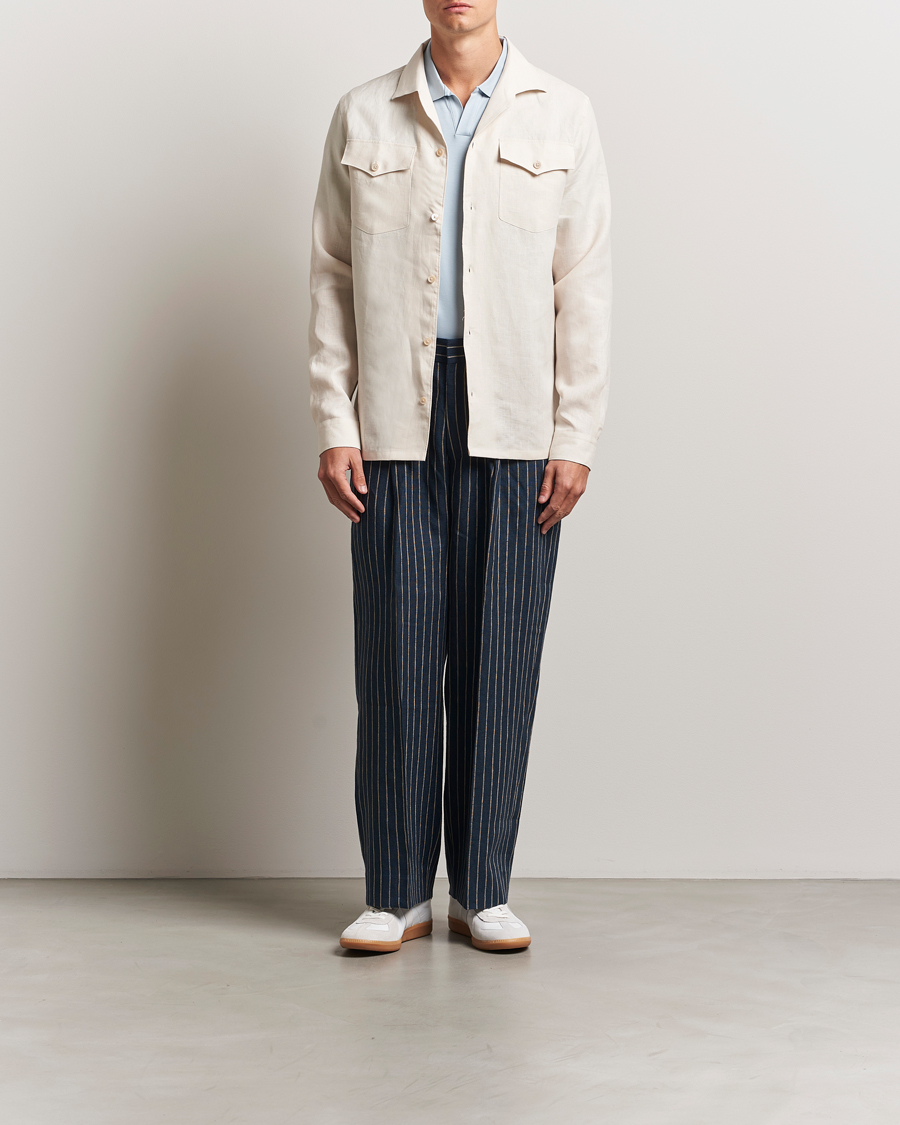 Herr | Skjortor | NN07 | Pax Linen Western Shirt Ivory