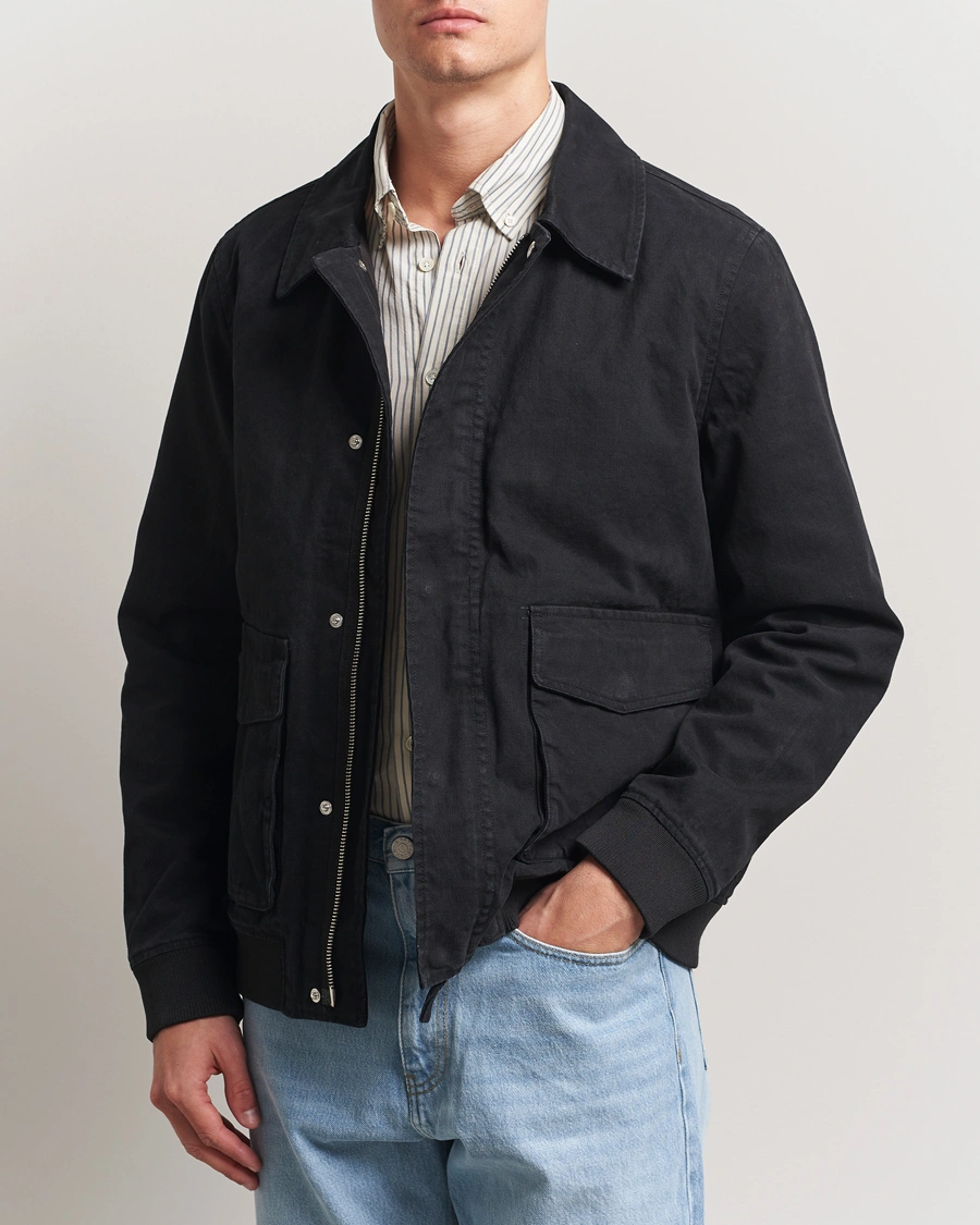 Herr | Jackor | A Day's March | Bader Cotton Flight Jacket Black