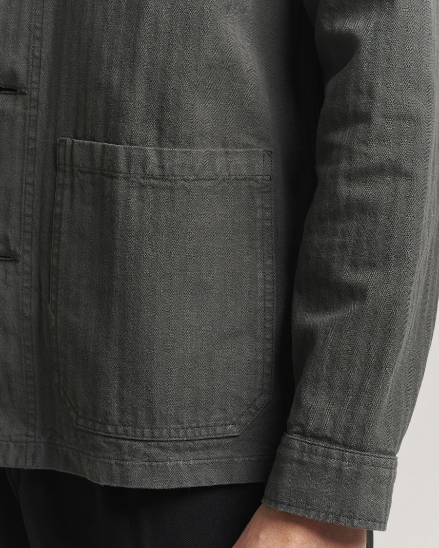 Herr | Jackor | A Day's March | Herringbone Overshirt Olive