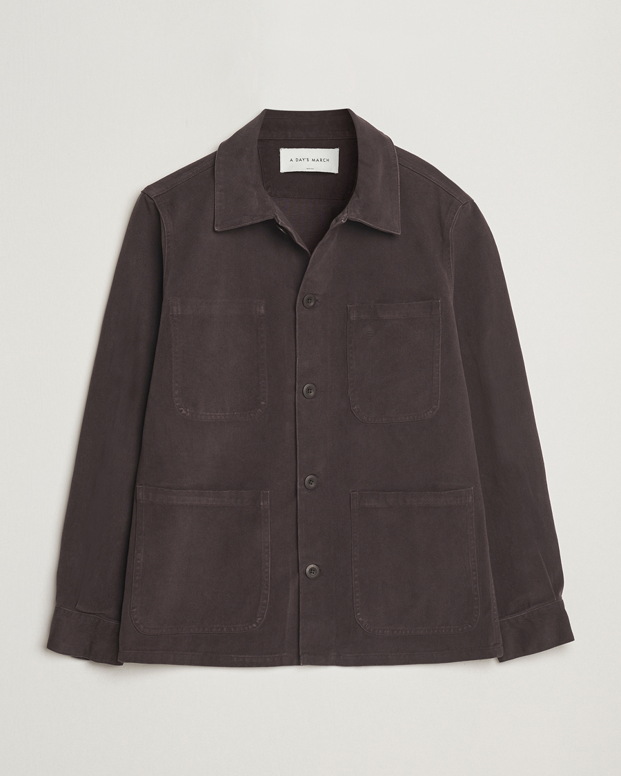 Herr | Jackor | A Day's March | Algot Lyocell Overshirt Chocolate