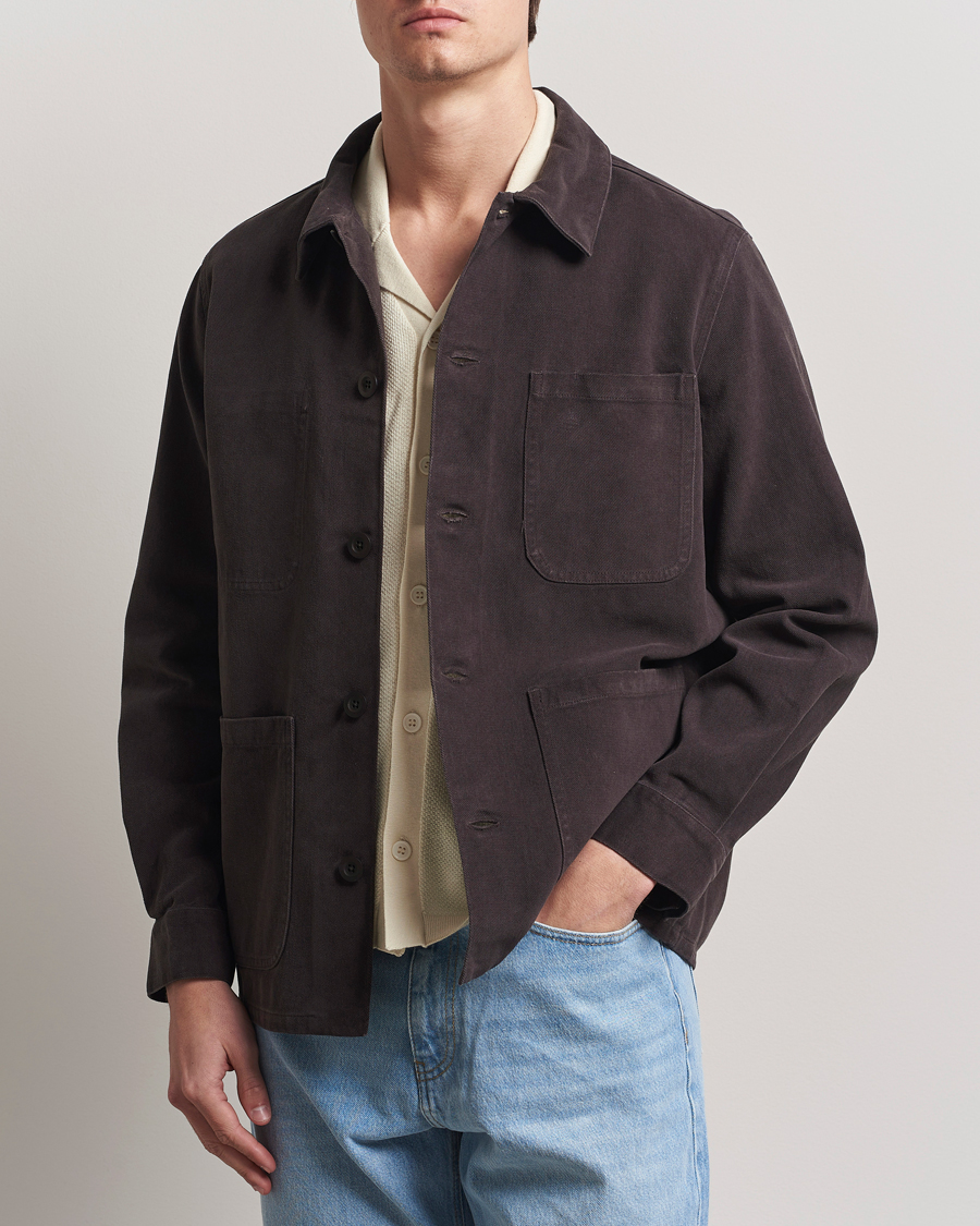 Herr | Jackor | A Day's March | Algot Lyocell Overshirt Chocolate