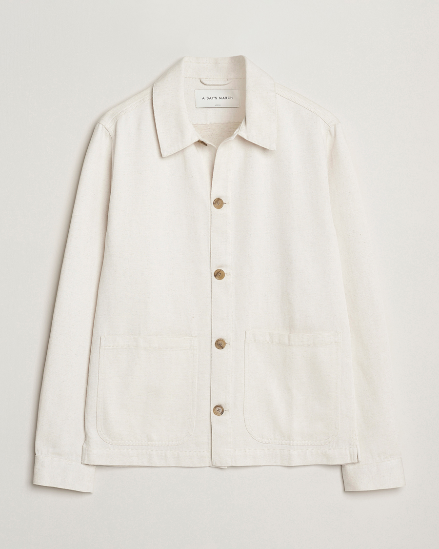 Herr | Jackor | A Day's March | Imola Hemp Overshirt Ecru