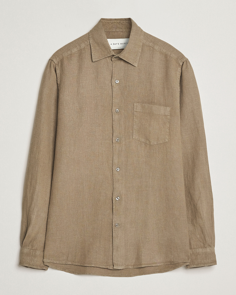 Herr | Skjortor | A Day's March | Abu Linen Shirt Clay