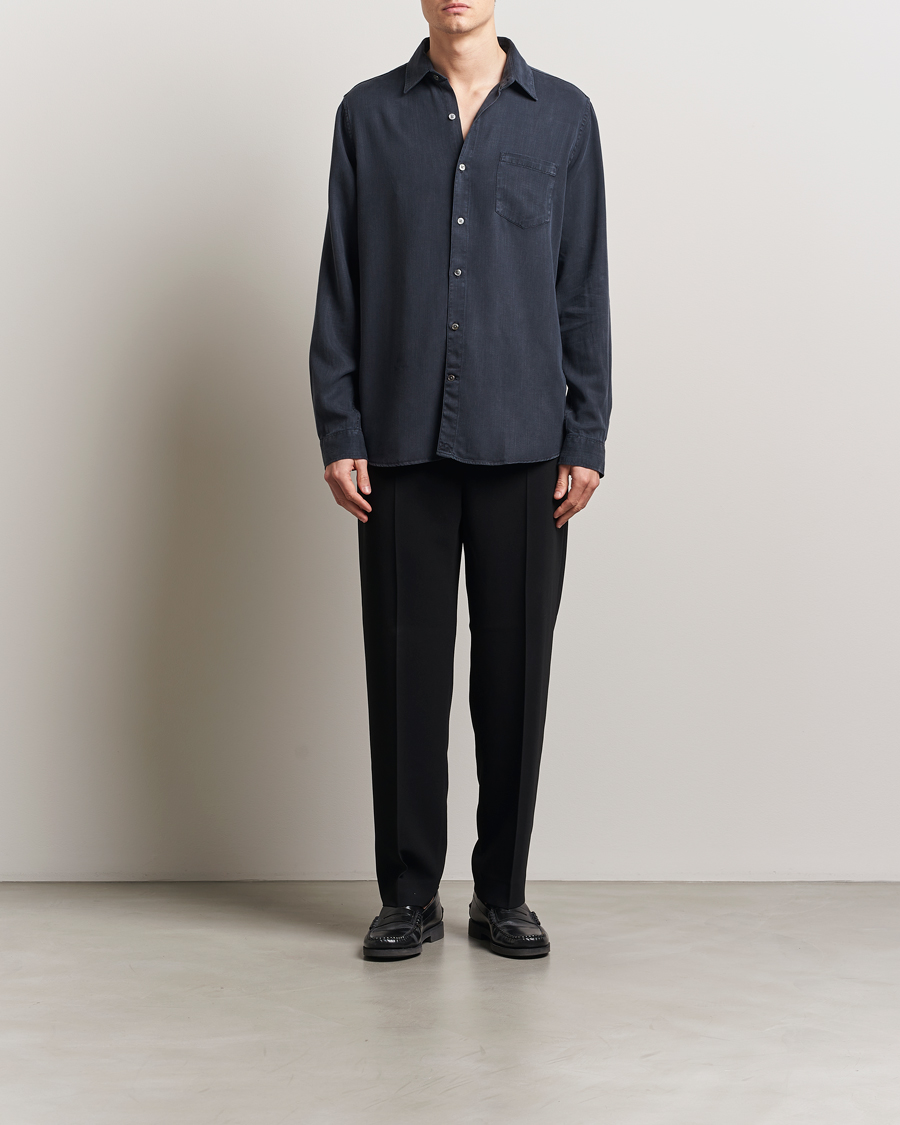 Herr | Skjortor | A Day's March | Daintree Lyocell Shirt Navy