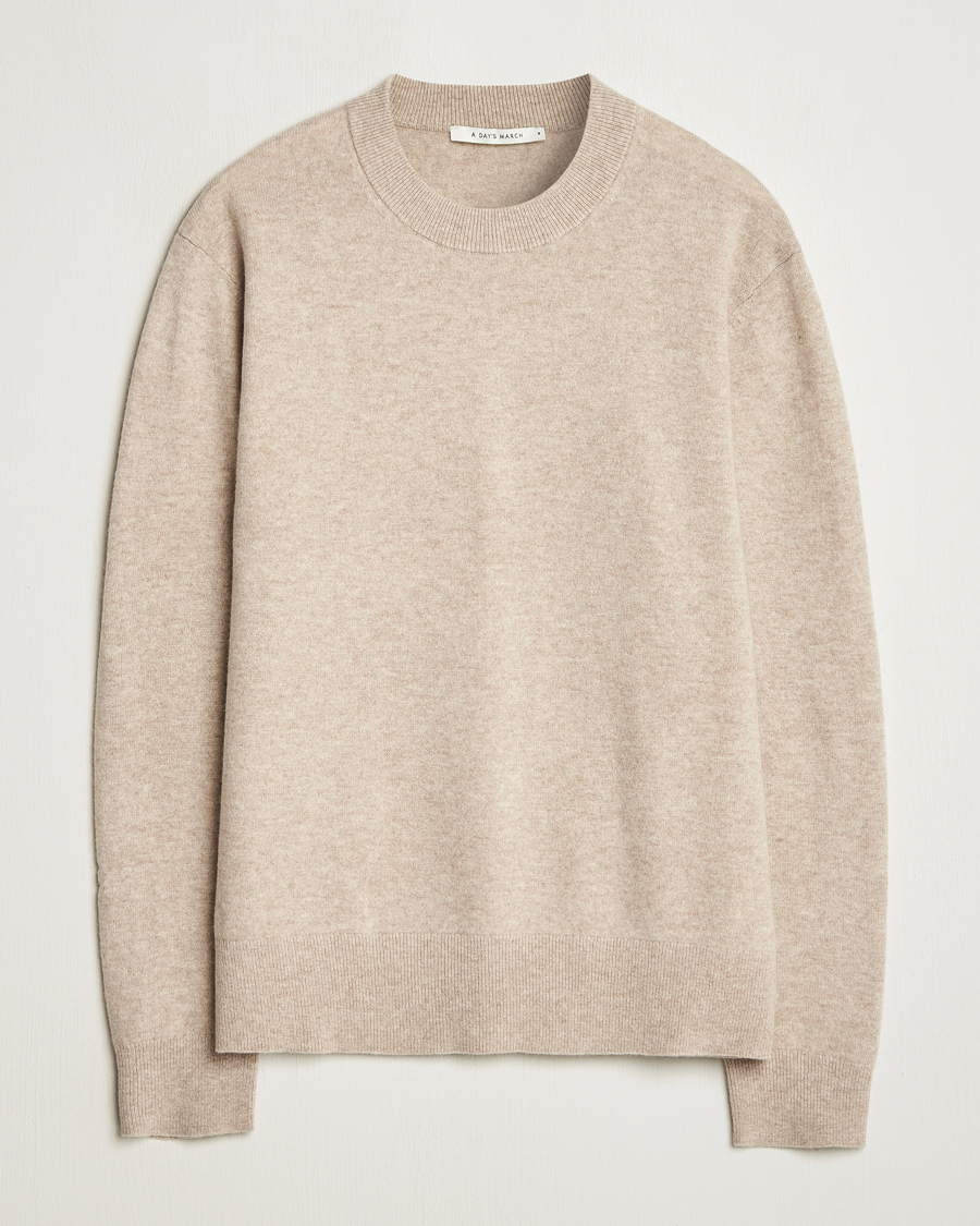 Herr | Tröjor | A Day's March | Marlow Cashmere Blend Sweater Sand