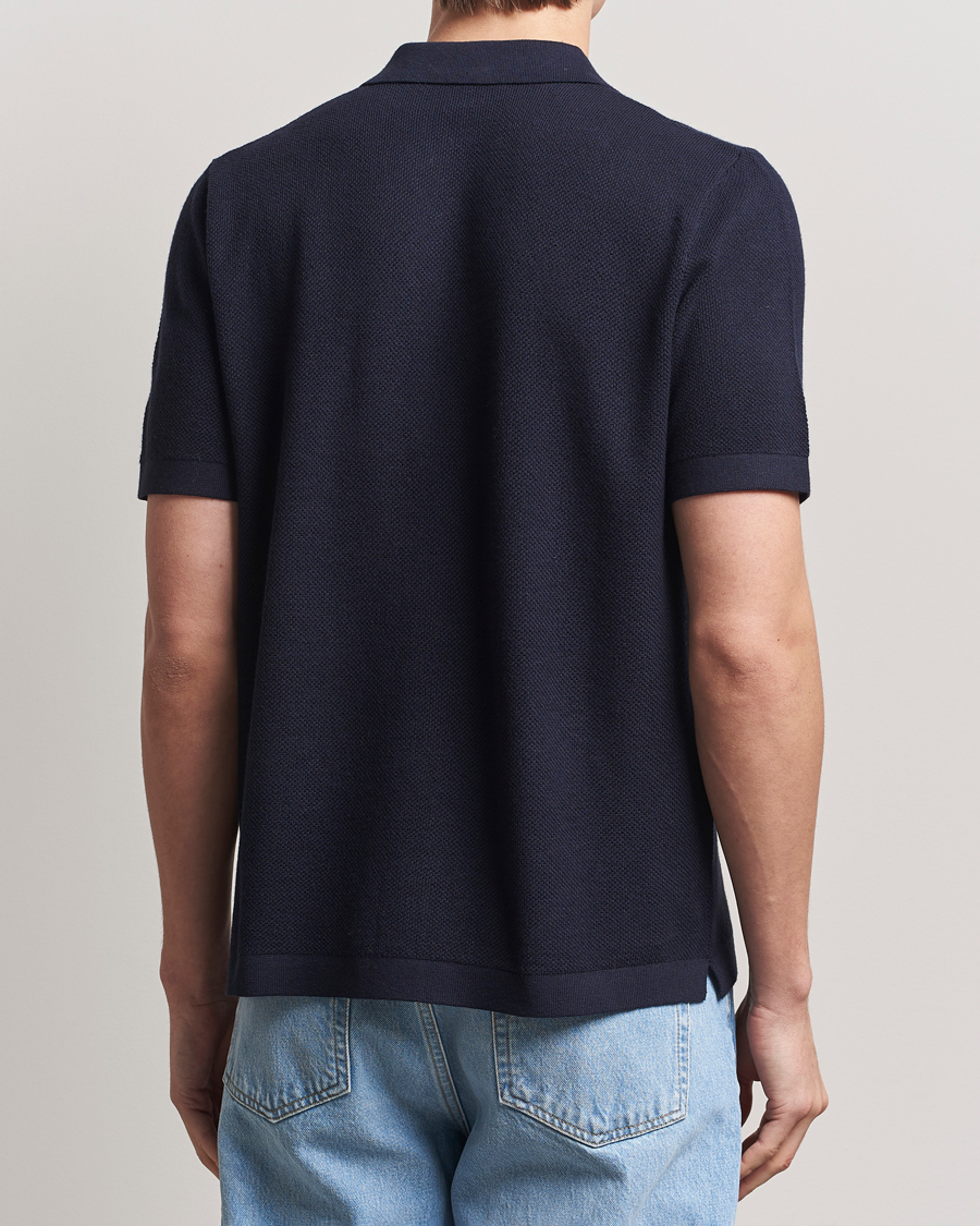 Herr | Tröjor | A Day's March | Yamu Structure Short Sleeve Navy