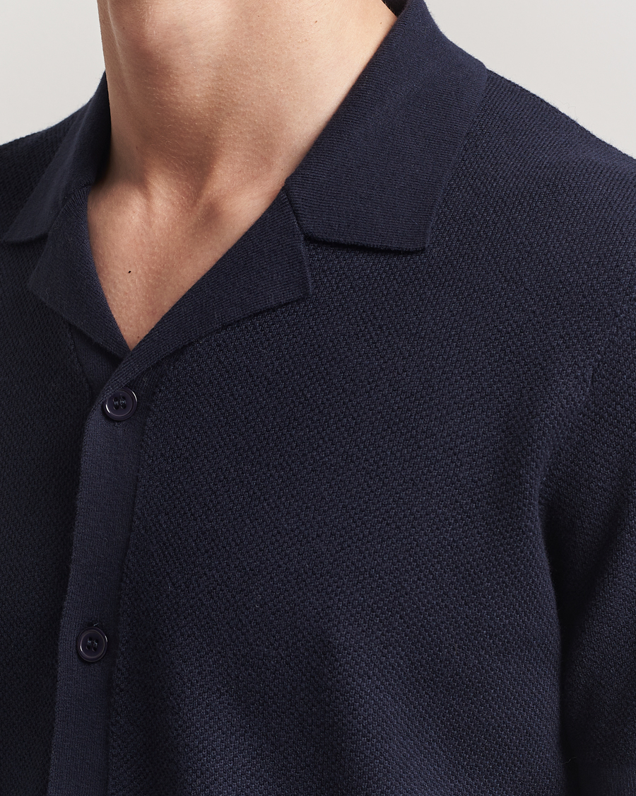Herr | Tröjor | A Day's March | Yamu Structure Short Sleeve Navy