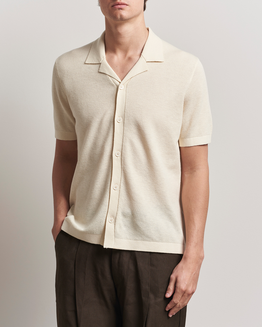 Herr | Tröjor | A Day's March | Yamu Structure Short Sleeve Off White
