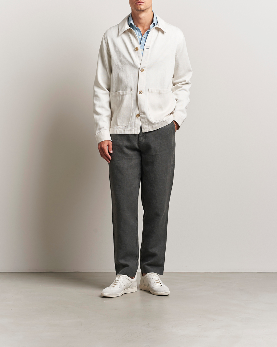 Herr | Byxor | A Day's March | Madu Linen Trousers Olive